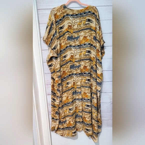 Nwot Vintage Mystique safari print kaftan OS - Picture 2 of 7